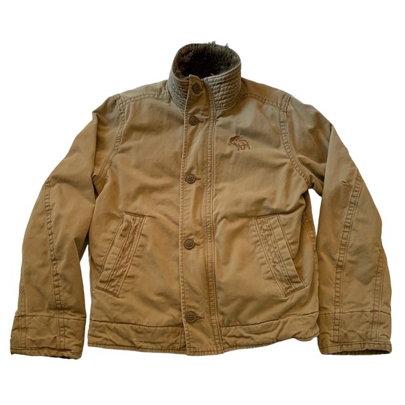 Abercrombie & Fitch L Men's Adirondack Jacket Fuax Fur Lined - Picture 1 of 12